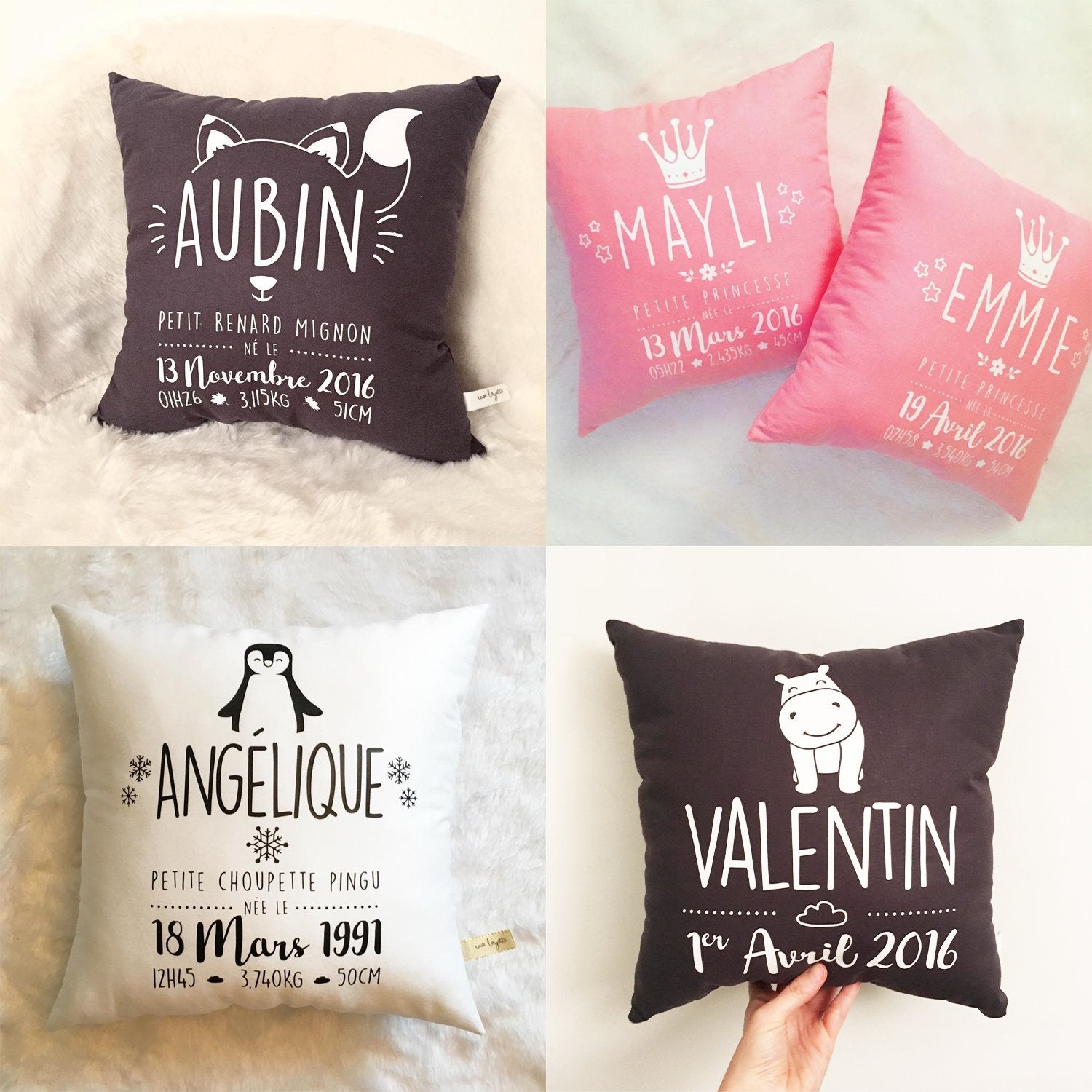 Commande Spéciale : Coussin de naissance 32x32