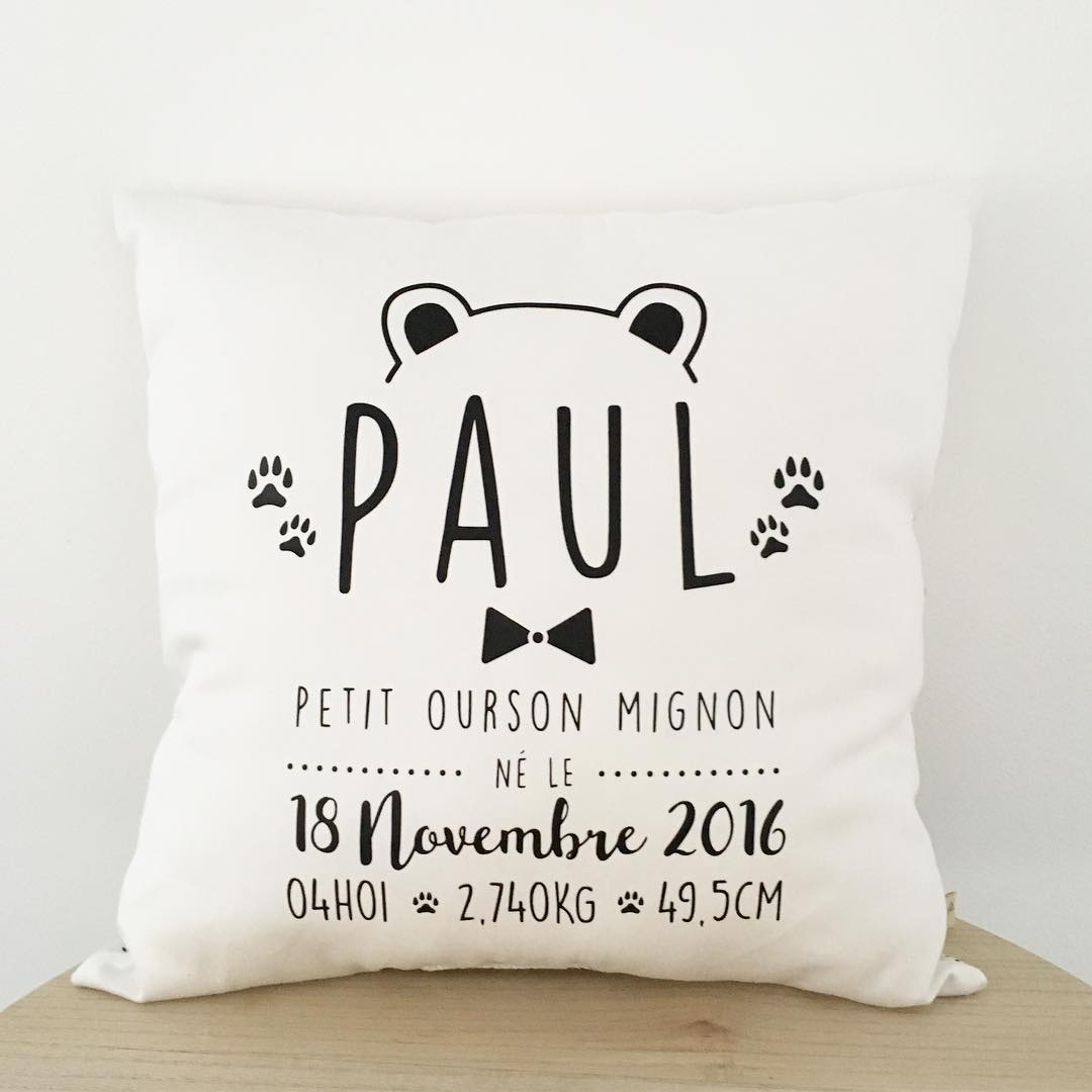 Commande Spéciale : Coussin de naissance 32x32