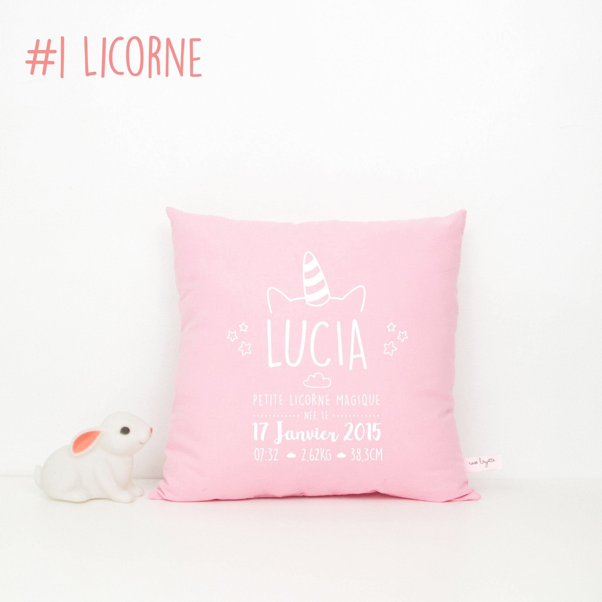 Coussin de naissance - ROSE 32x32