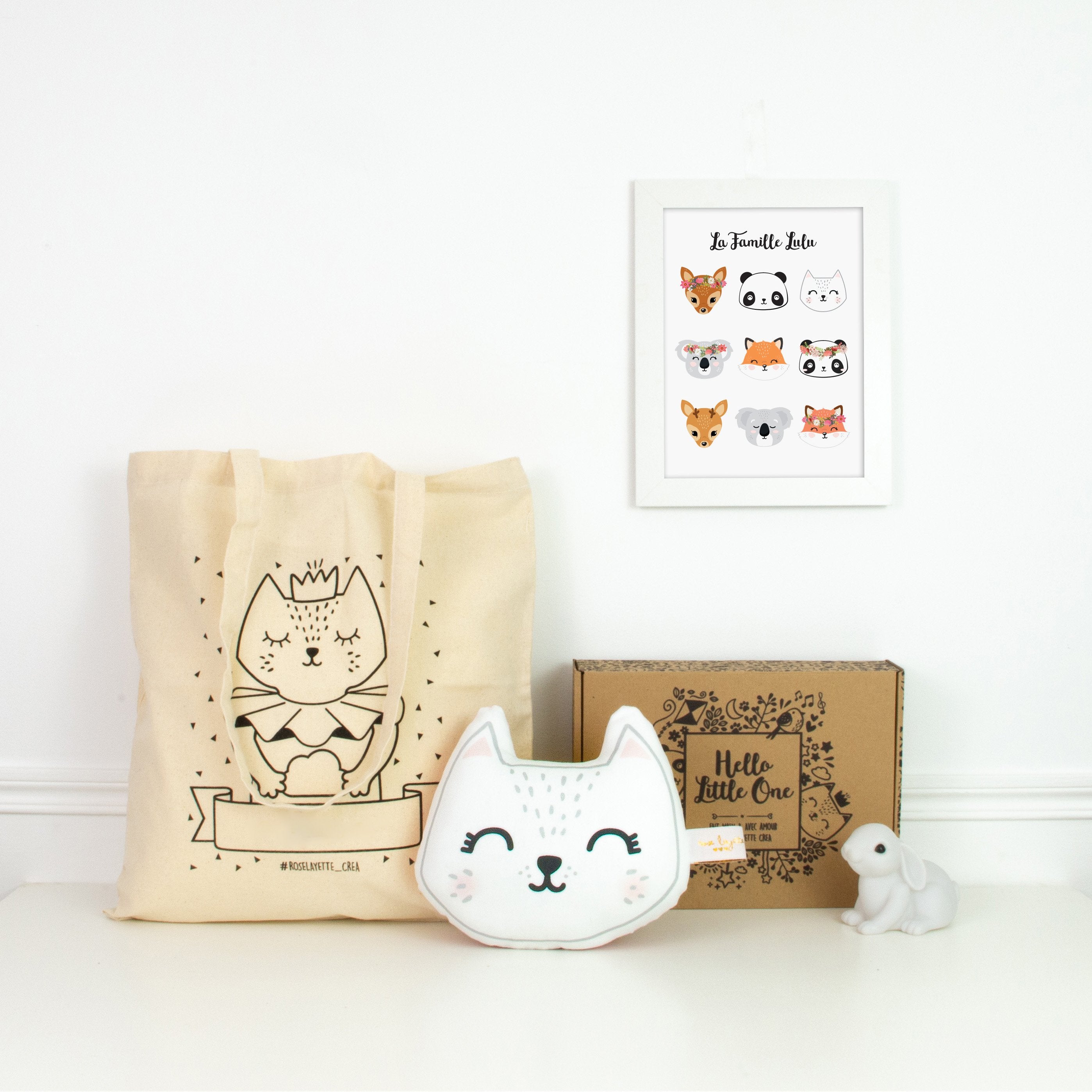 La box express : Lulu, Tote Bag et veilleuse lapin