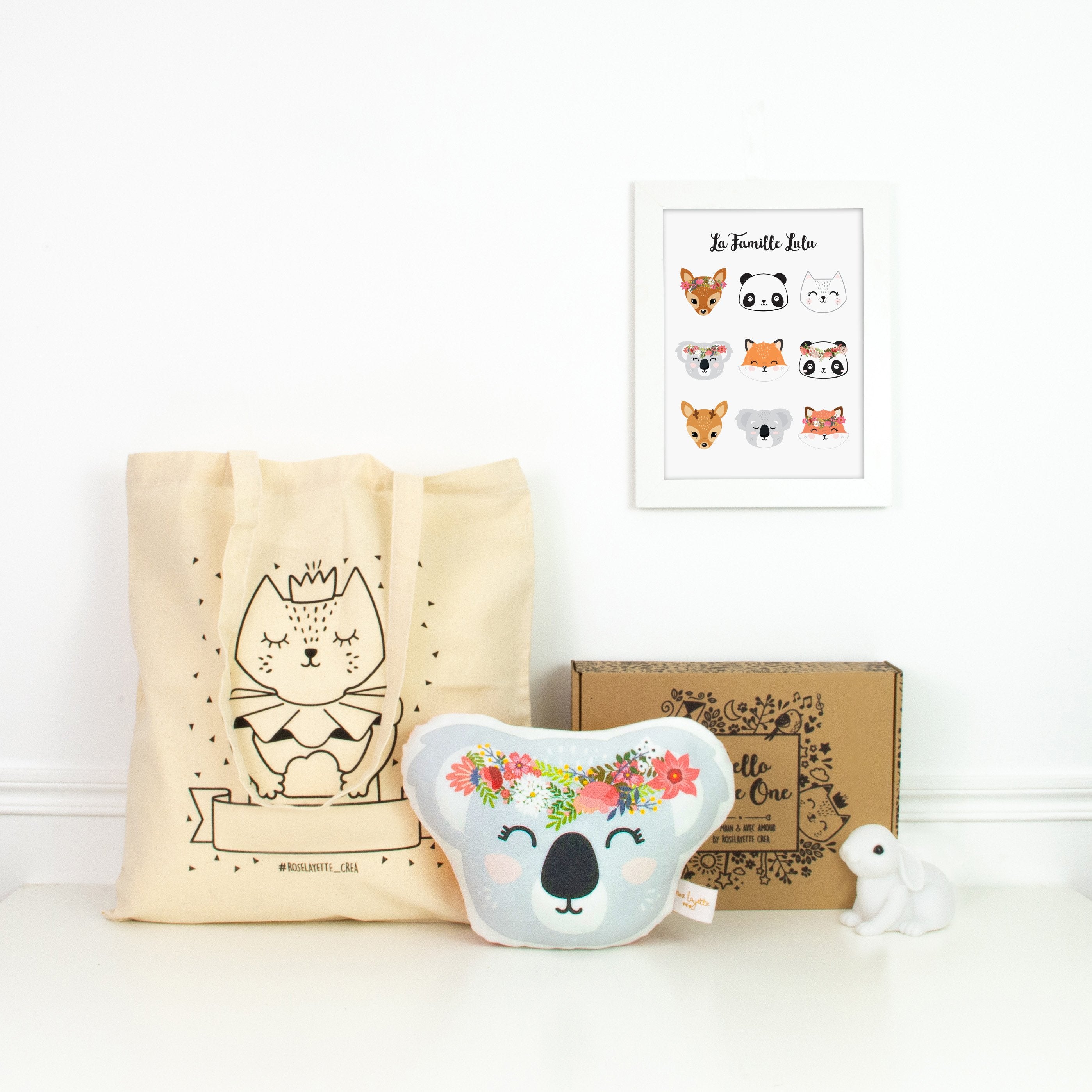 La box express : Lulu, Tote Bag et veilleuse lapin