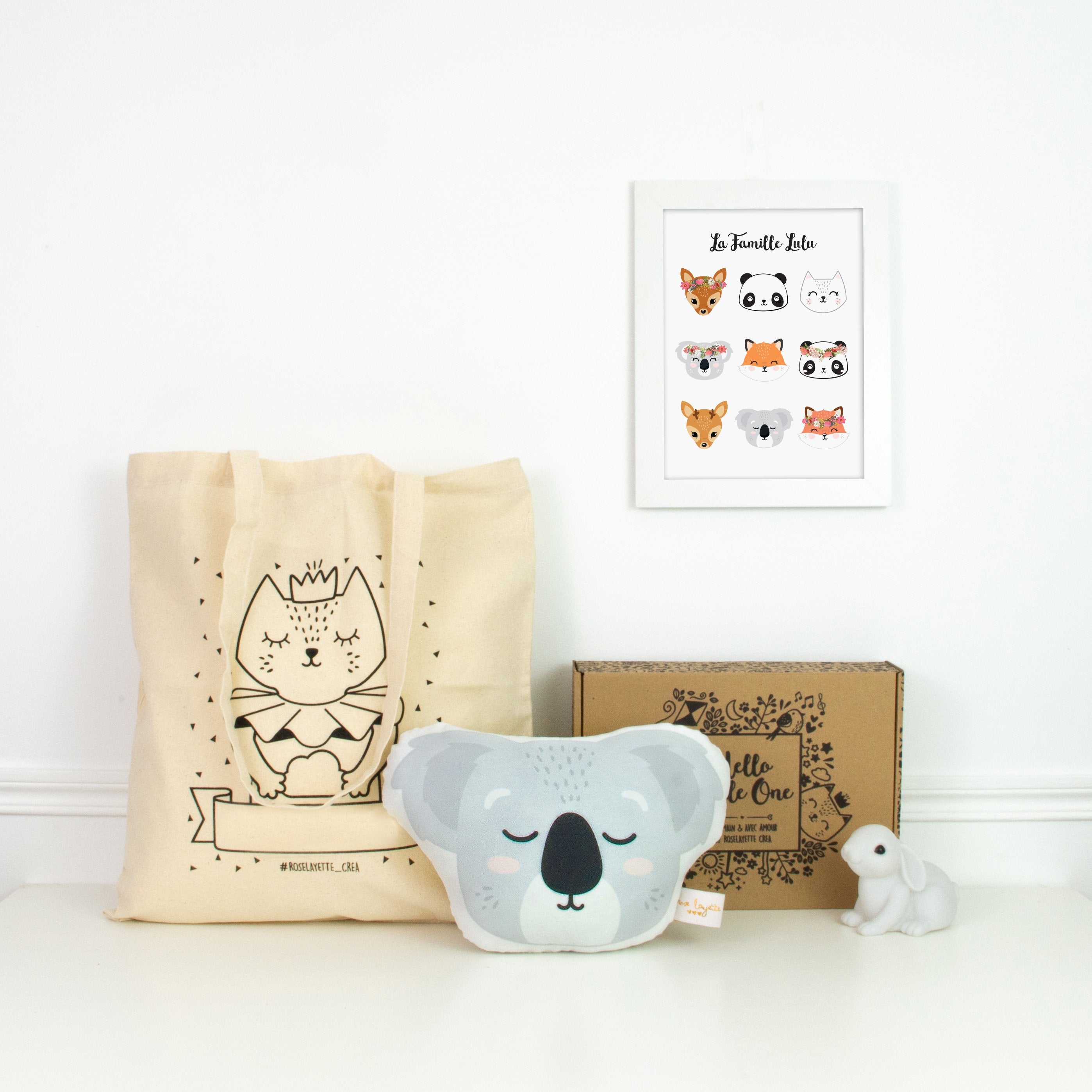La box express : Lulu, Tote Bag et veilleuse lapin