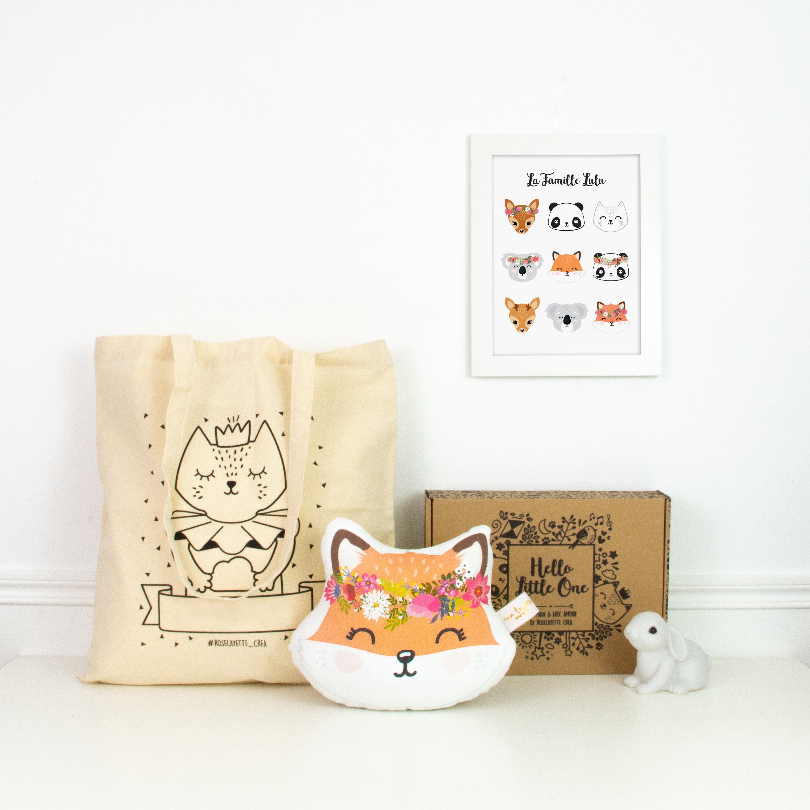 La box express : Lulu, Tote Bag et veilleuse lapin