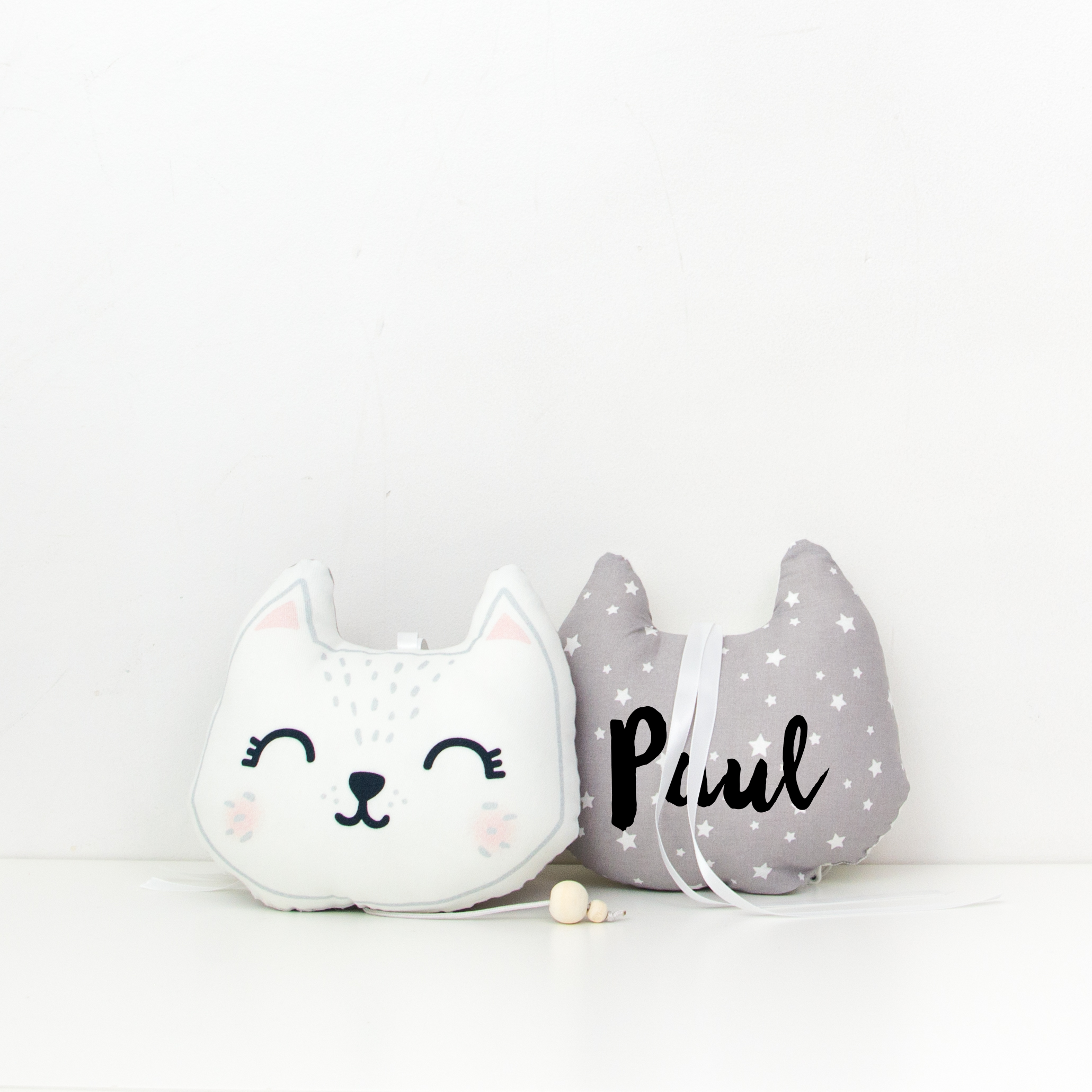 Coussin Musical - Chat Gris ou Rose