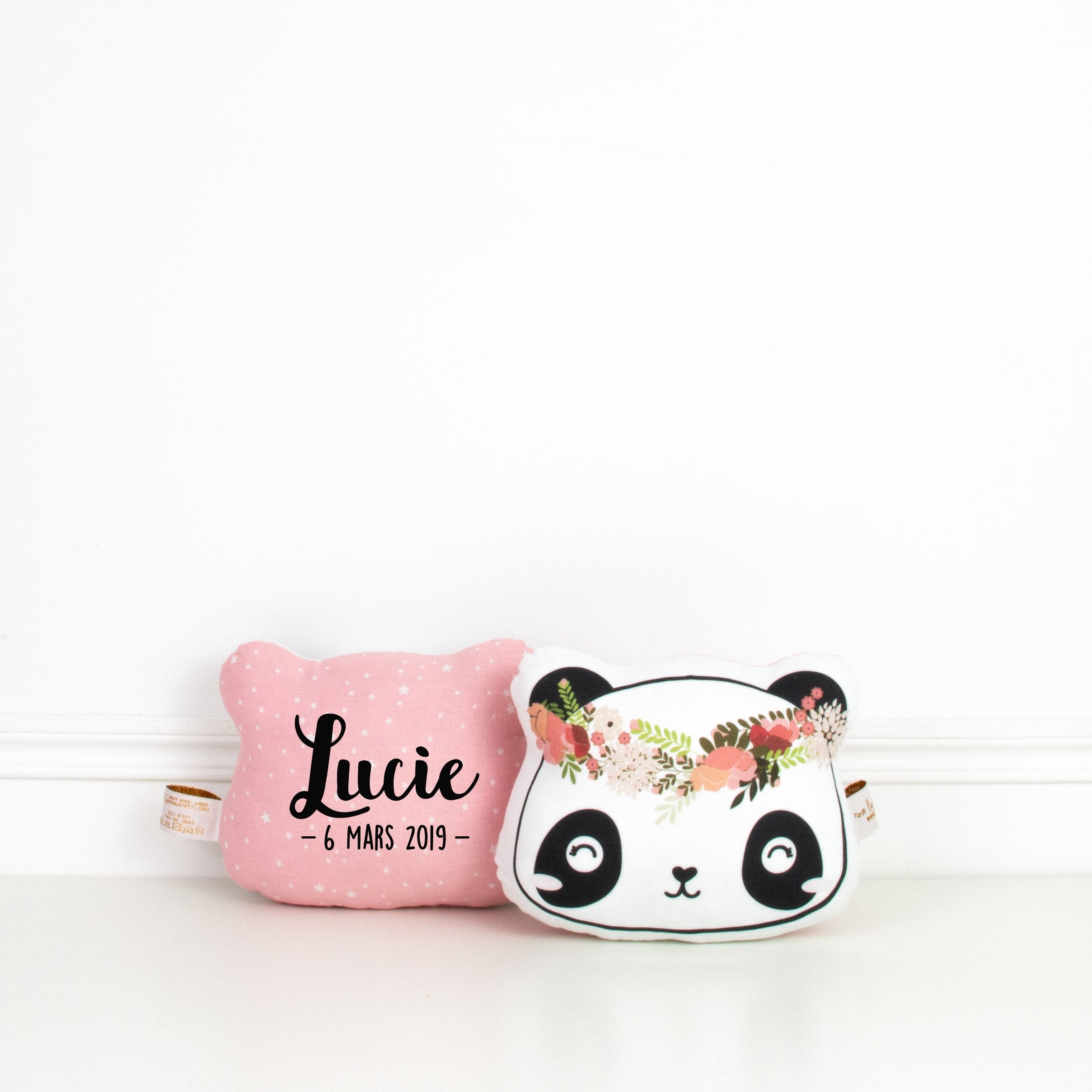 Petite tête de Lulu - Panda couronne de fleurs