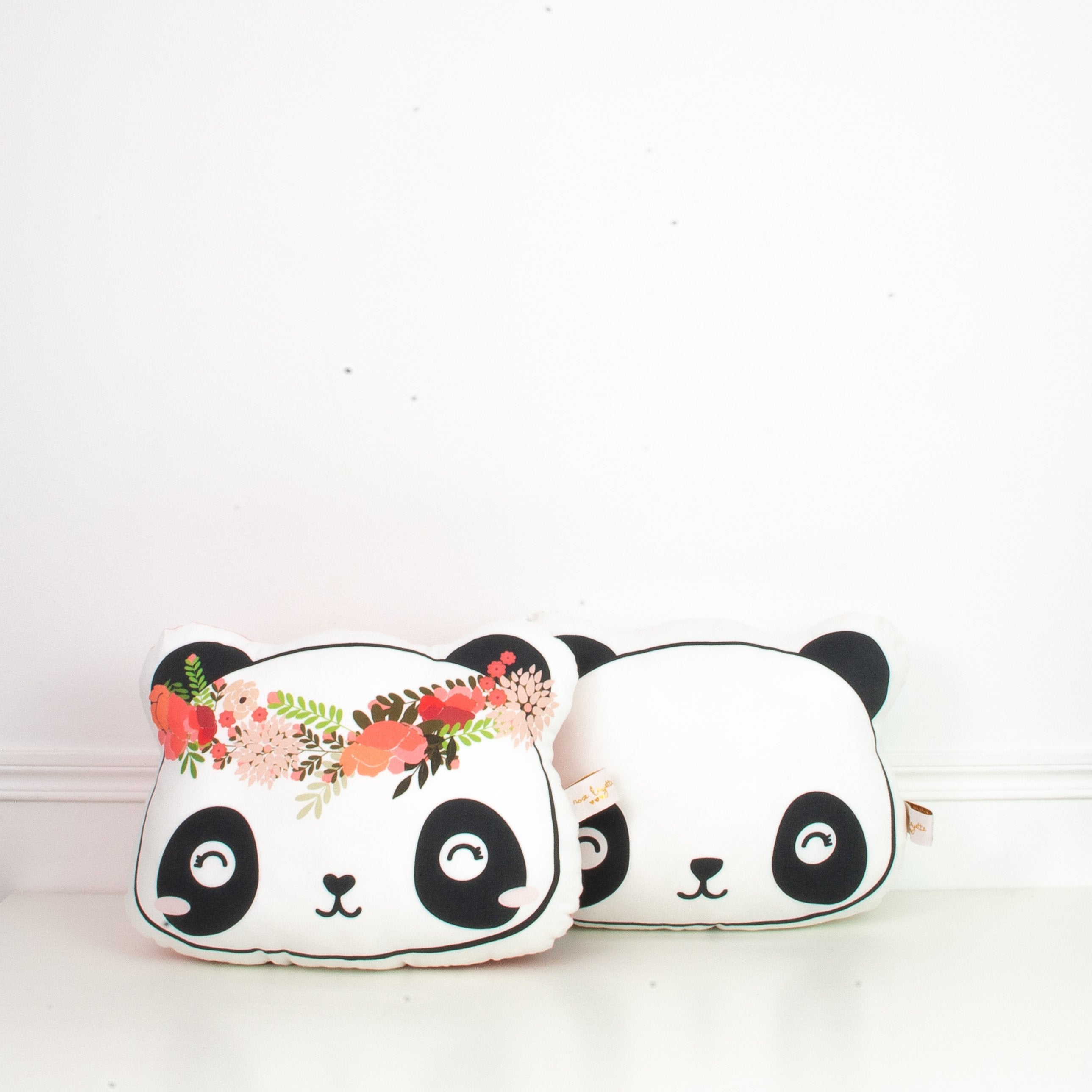 Coussin de Naissance - Panda Couronne de Fleurs
