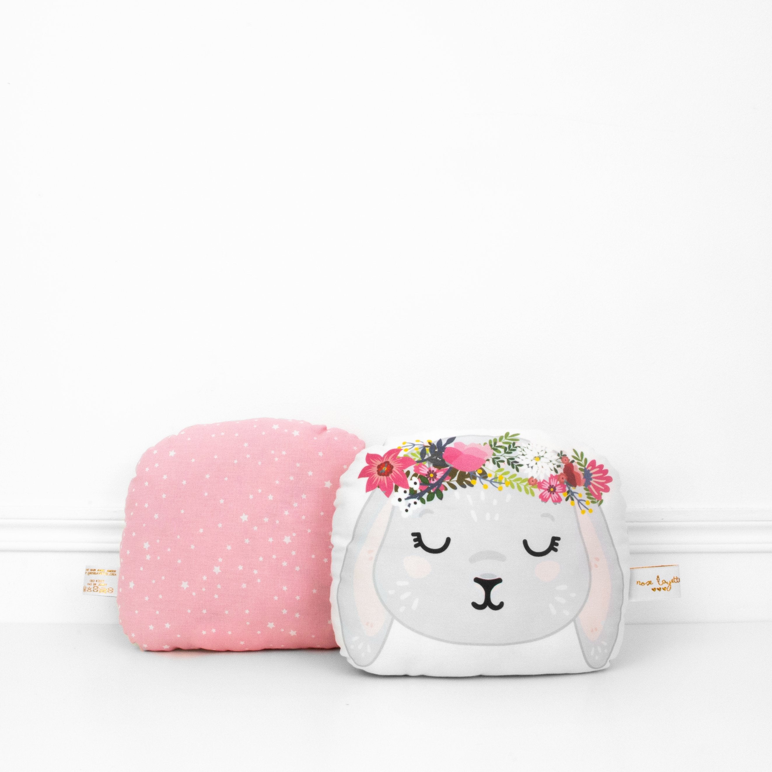 Petite tête de Lulu - Lapin couronne de fleurs