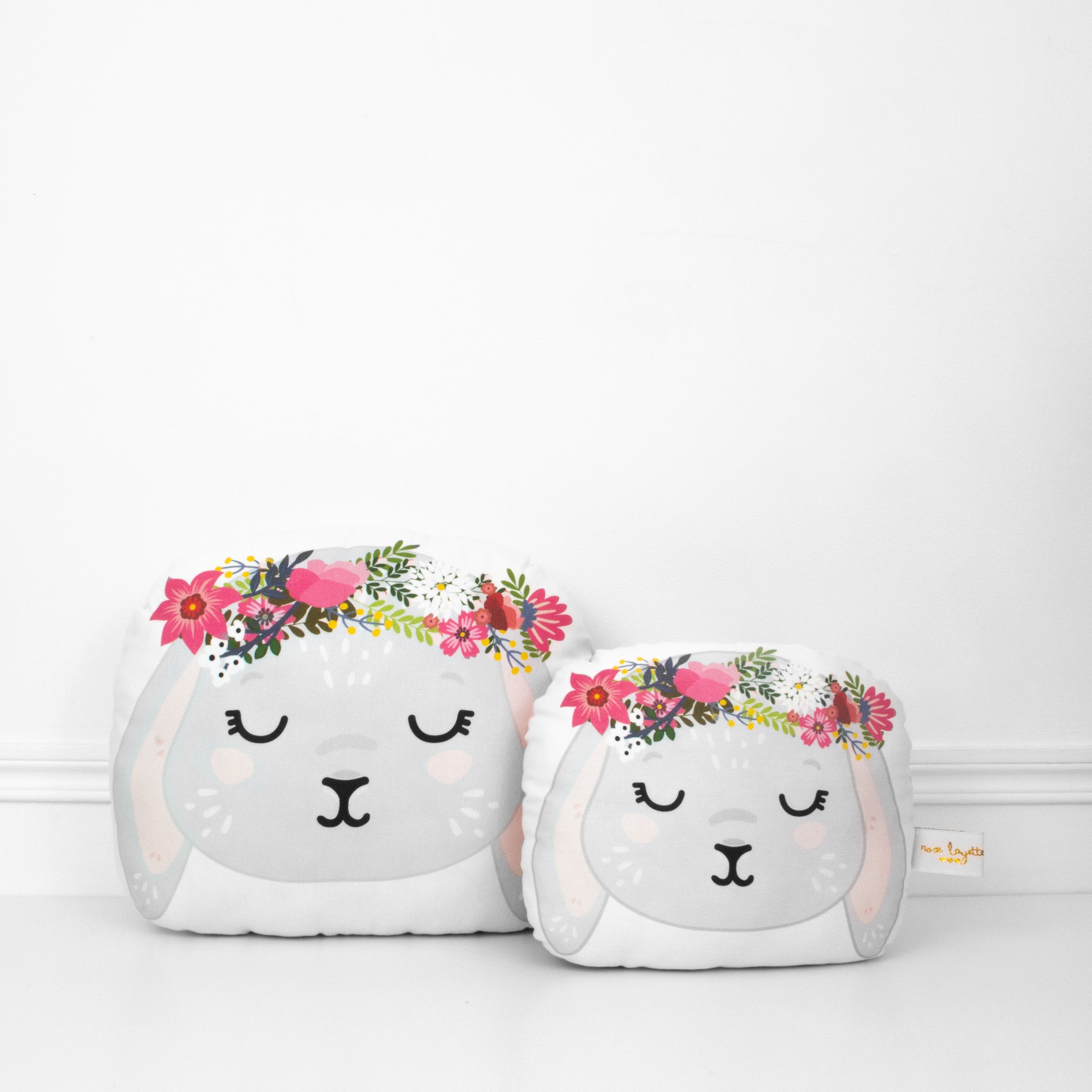 Petite tête de Lulu - Lapin couronne de fleurs