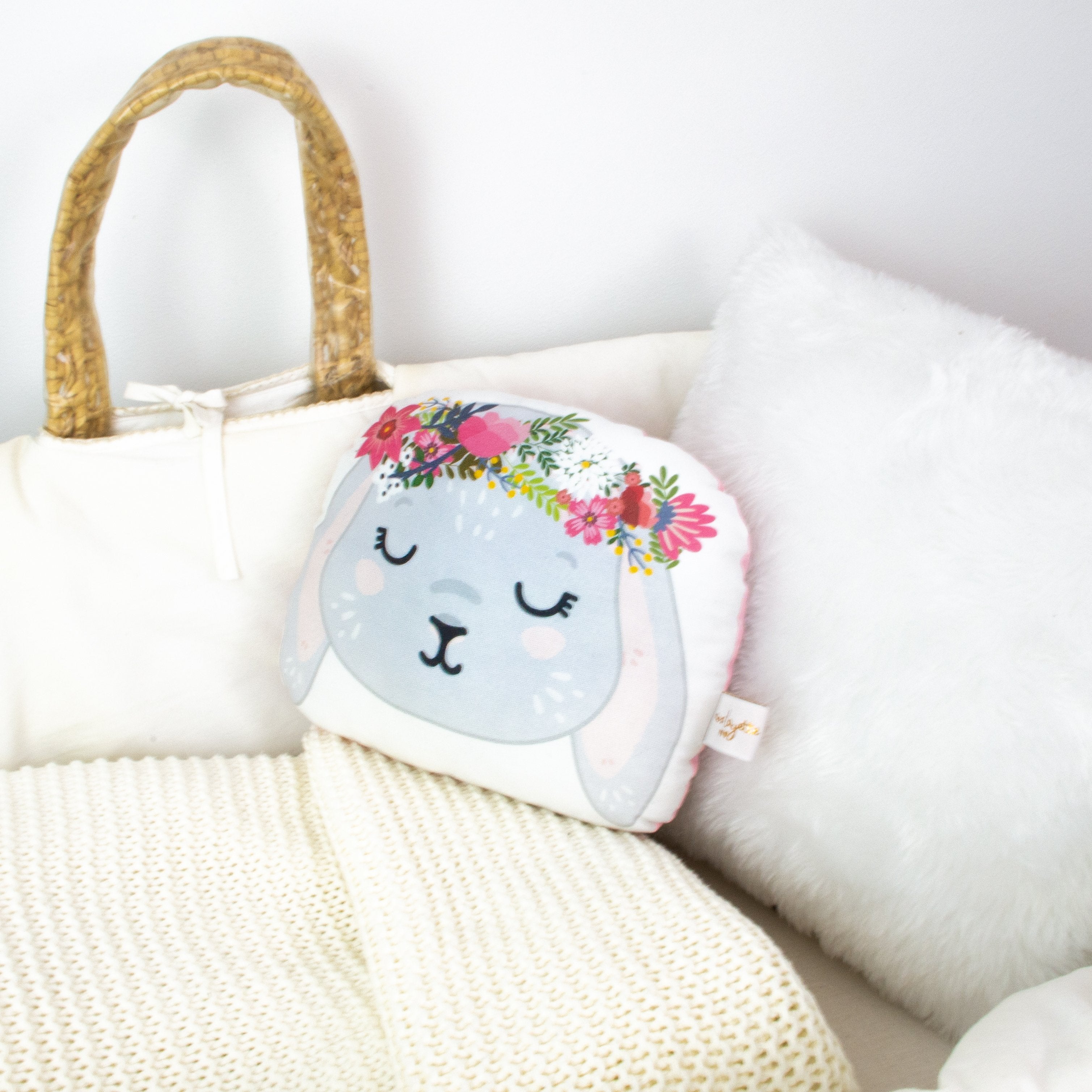 Petite tête de Lulu - Lapin couronne de fleurs