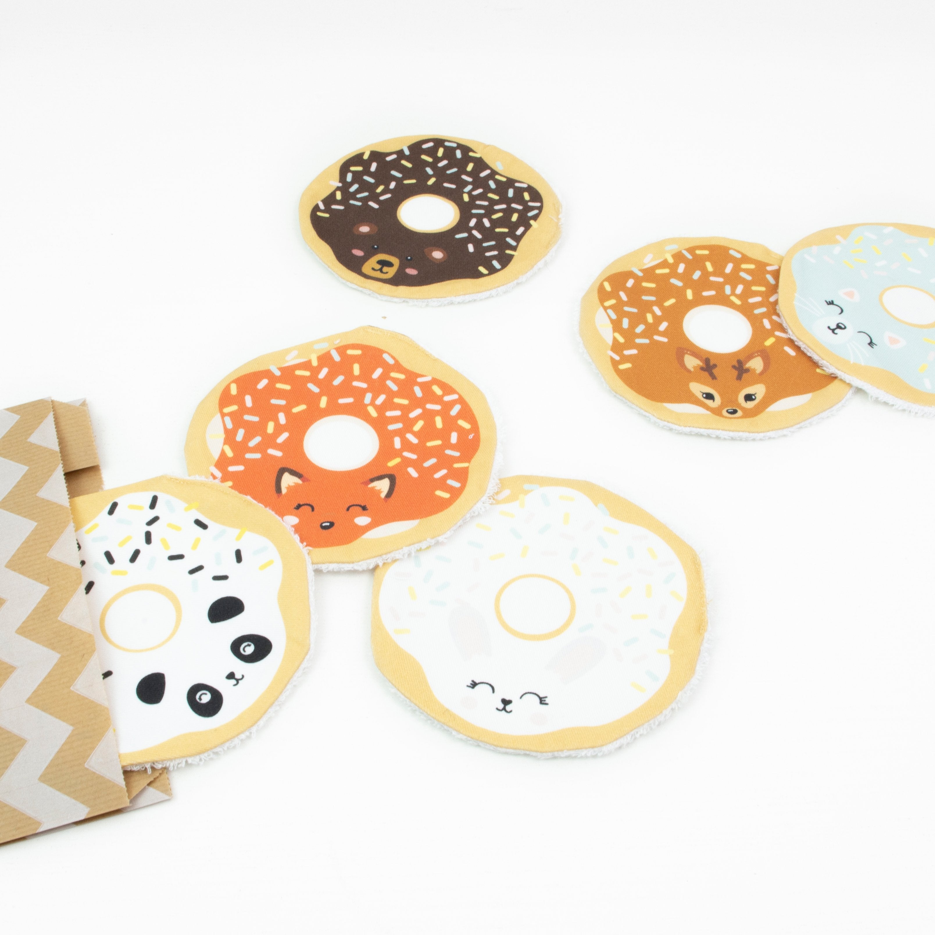 Lingettes Lavables Ani'Donuts - Pack de 7 Lingettes