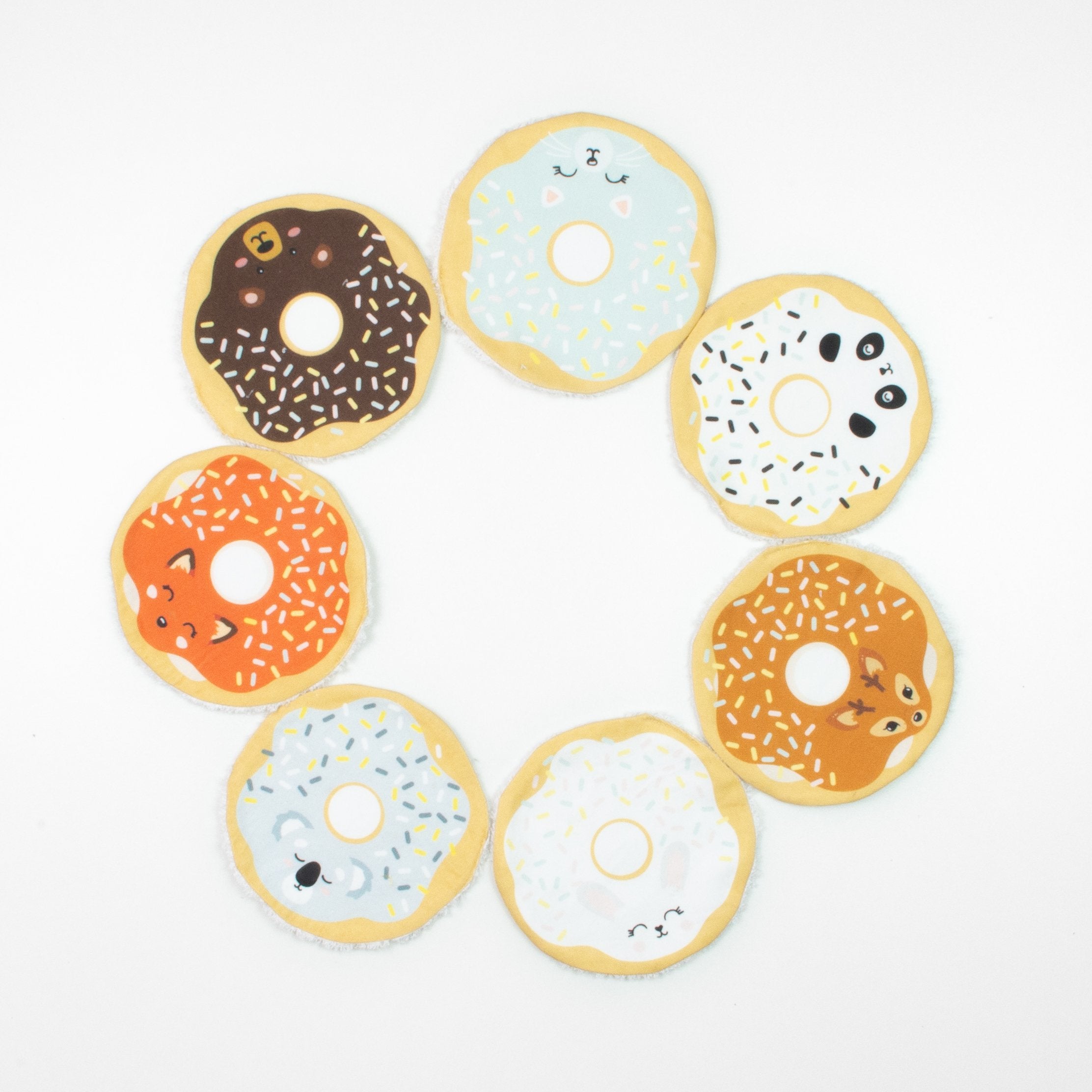 Lingettes Lavables Ani'Donuts - Pack de 7 Lingettes