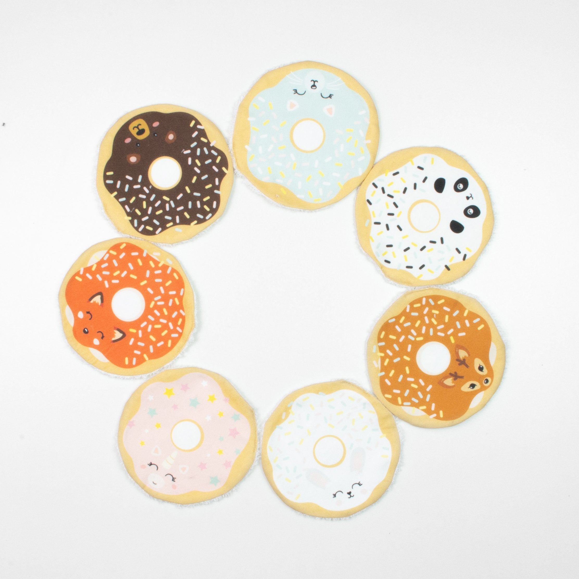 Lingettes Lavables Ani'Donuts - Pack de 7 Lingettes