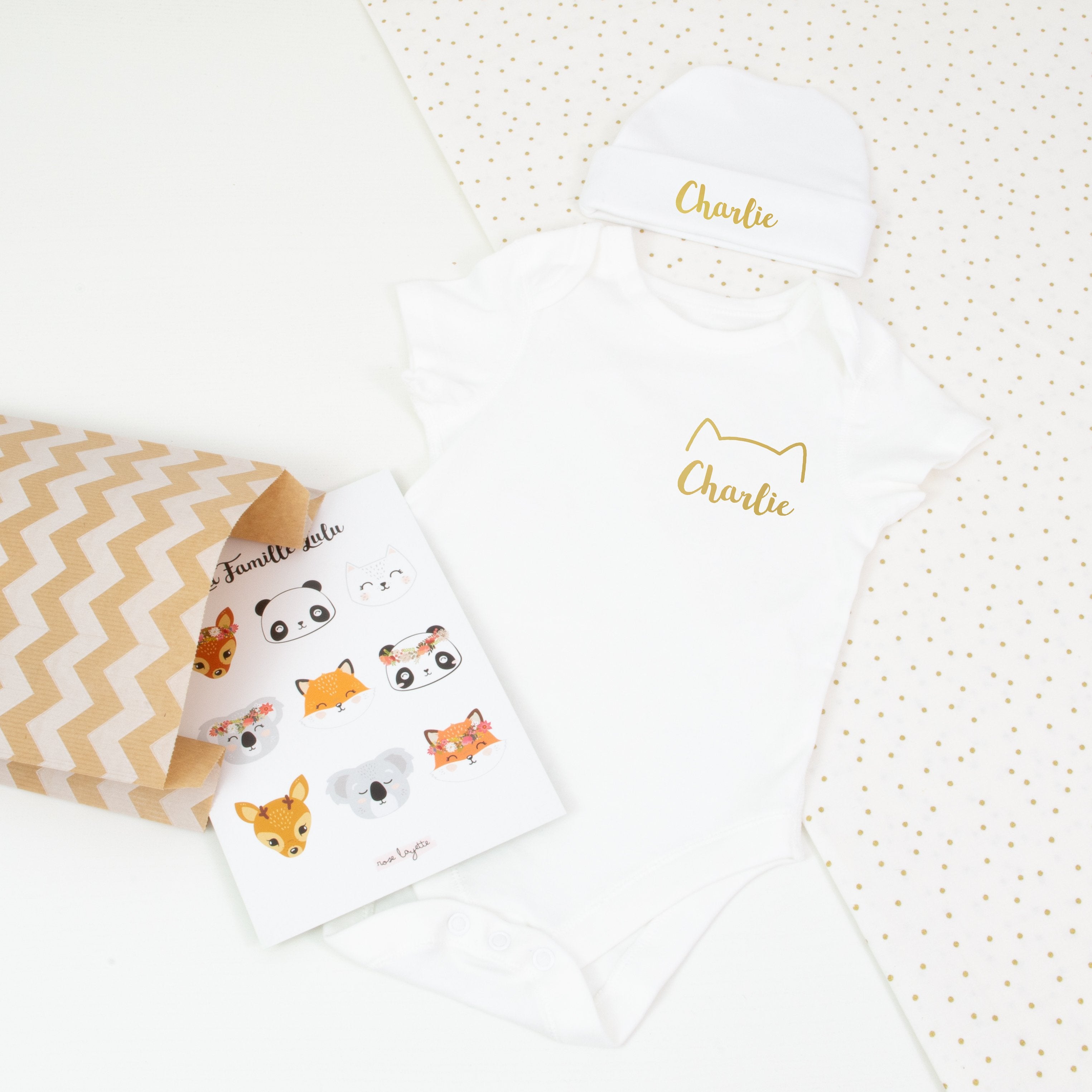 Pochette Cadeau : body et bonnet
