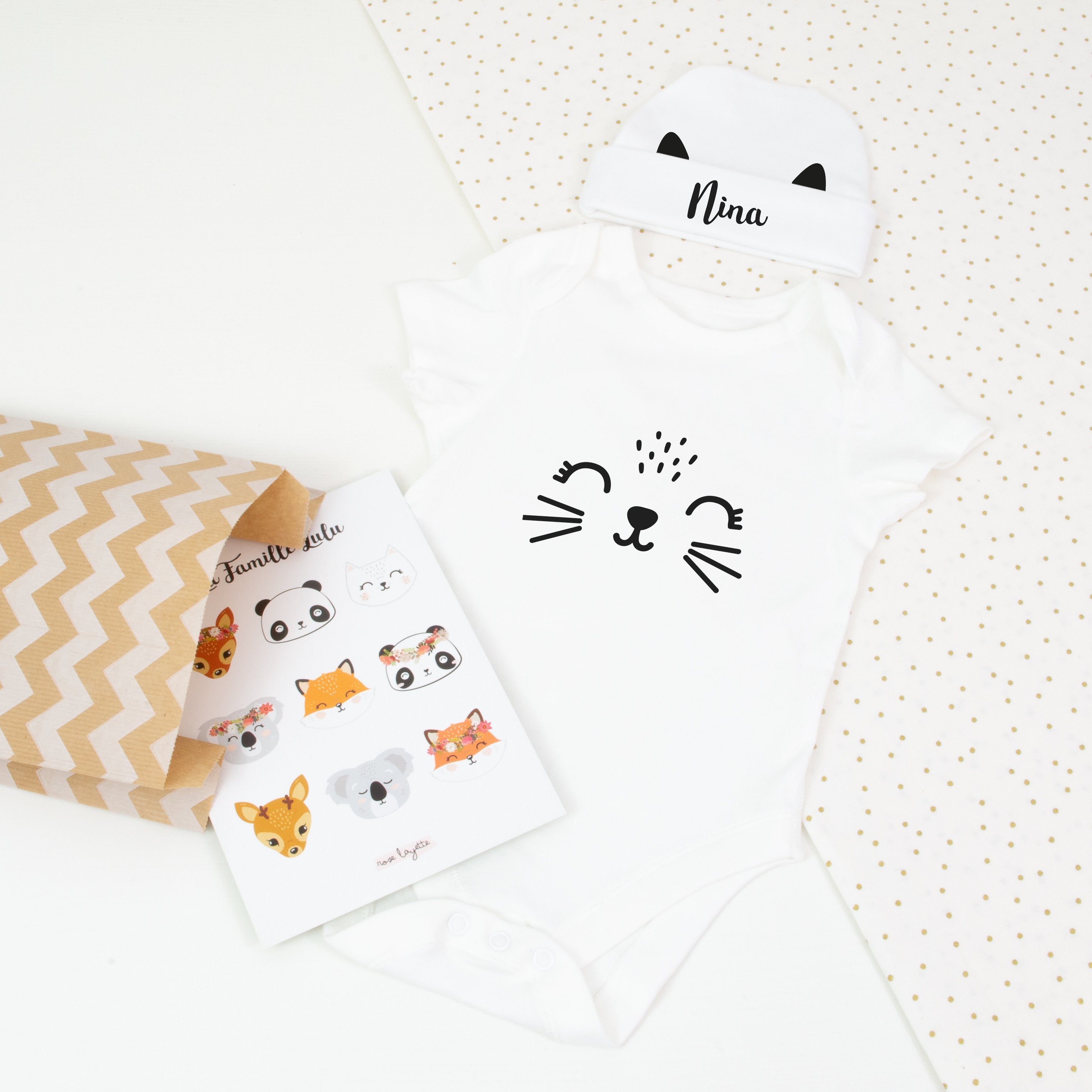 Pochette Cadeau : body et bonnet