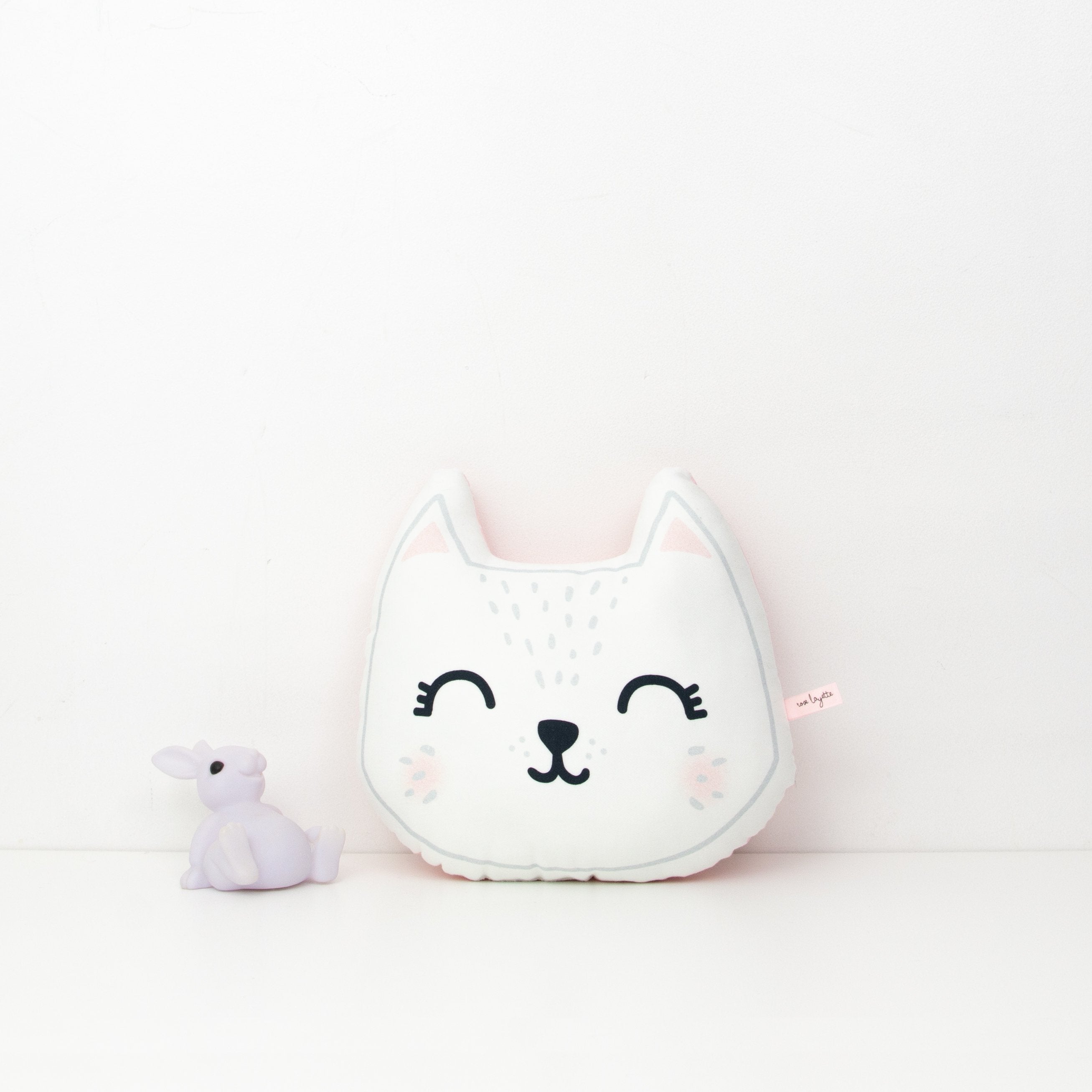Coussin de Naissance - Chat rose