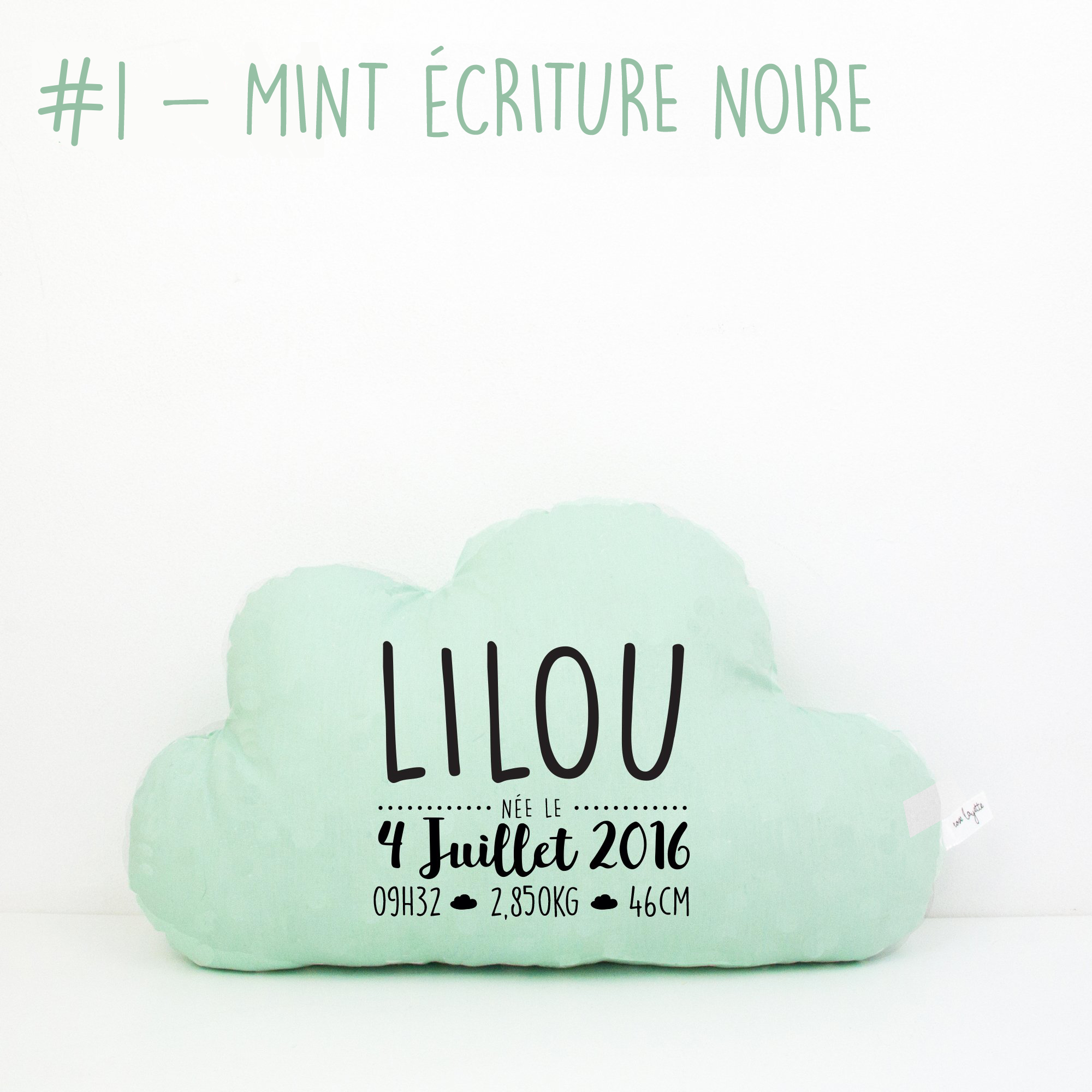 Coussin de Naissance - Nuage - Mint
