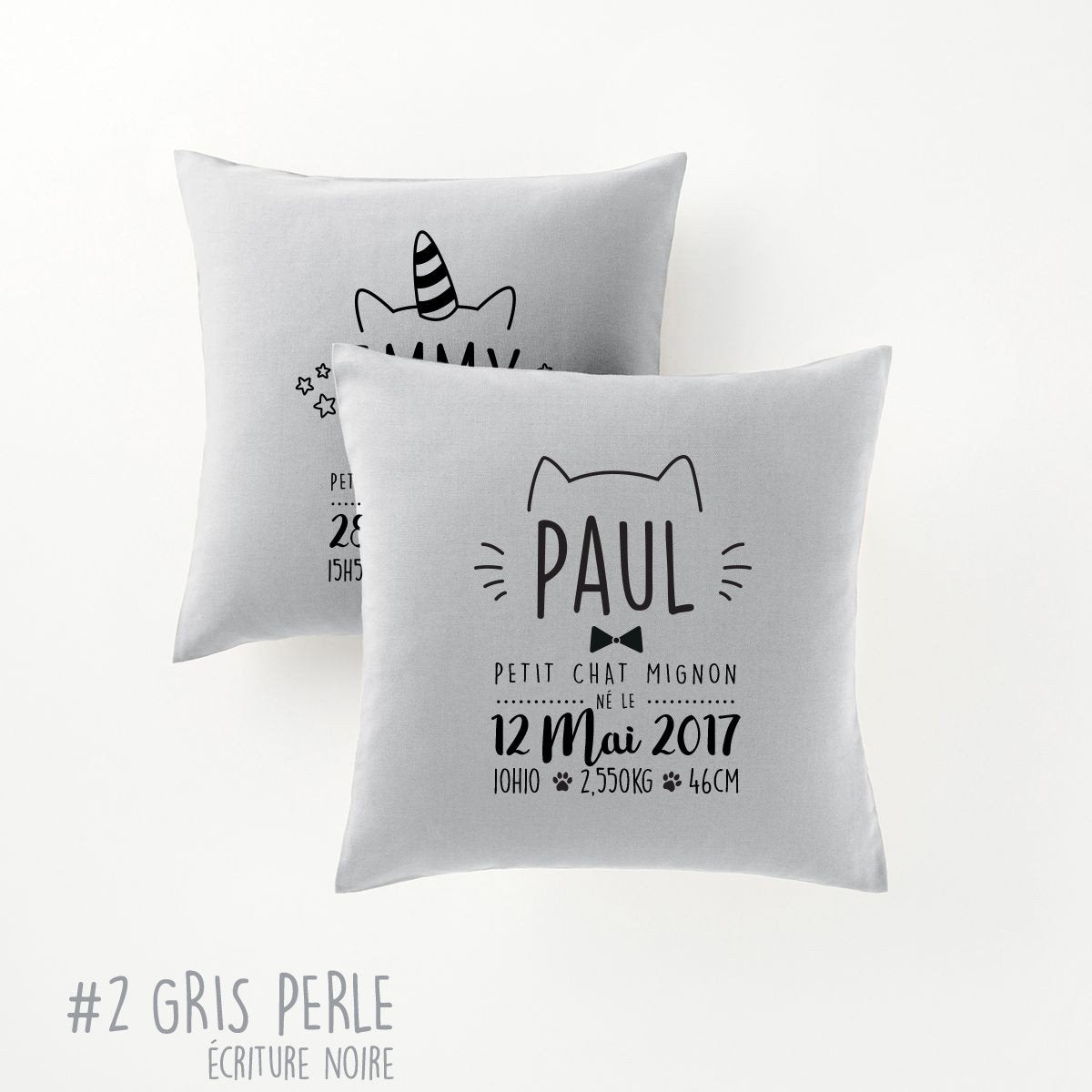 Housse pour coussin de naissance - couleur et design au choix - 40x40 cm