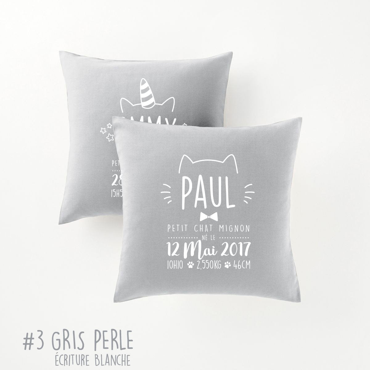 Housse pour coussin de naissance - couleur et design au choix - 40x40 cm