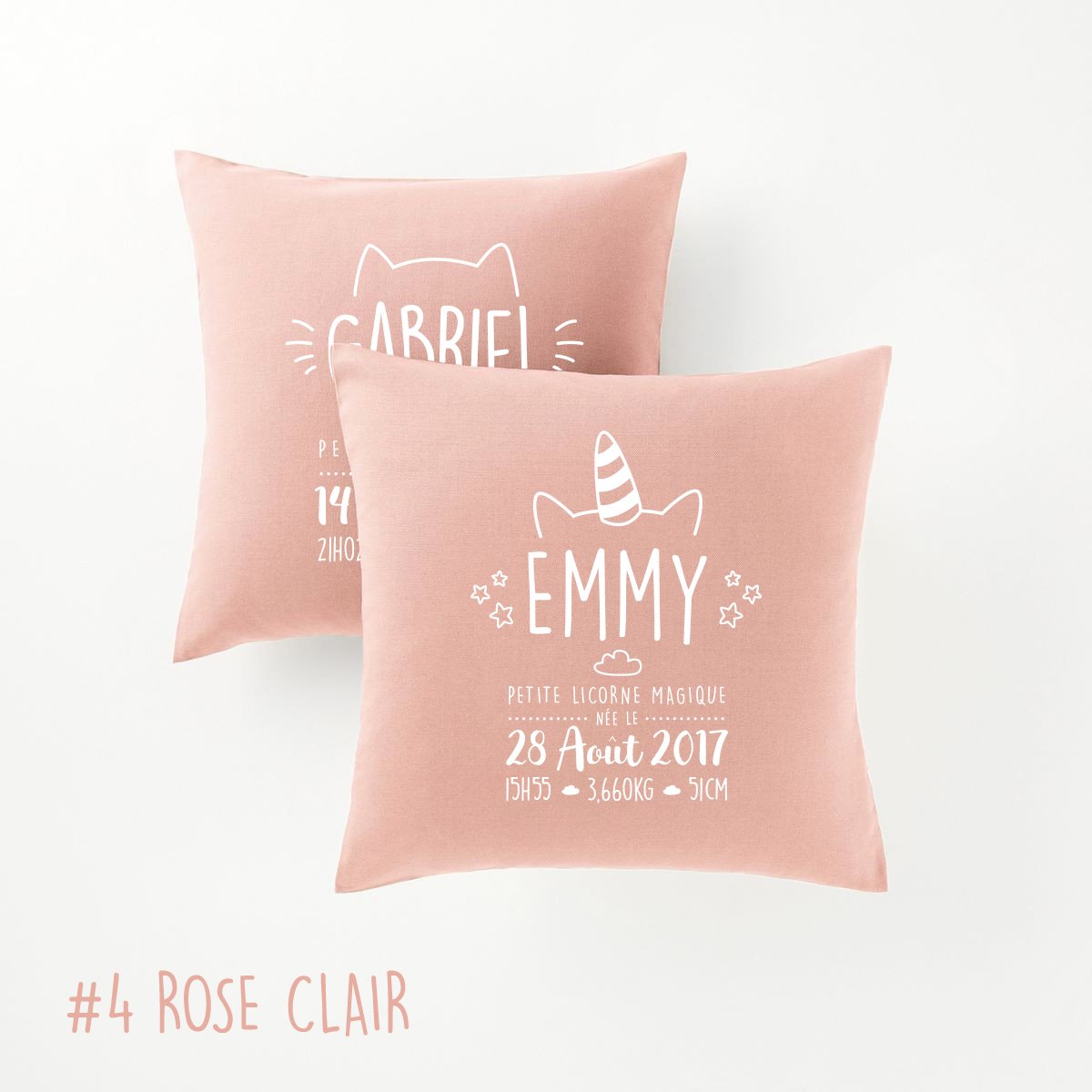 Housse pour coussin de naissance - couleur et design au choix - 40x40 cm