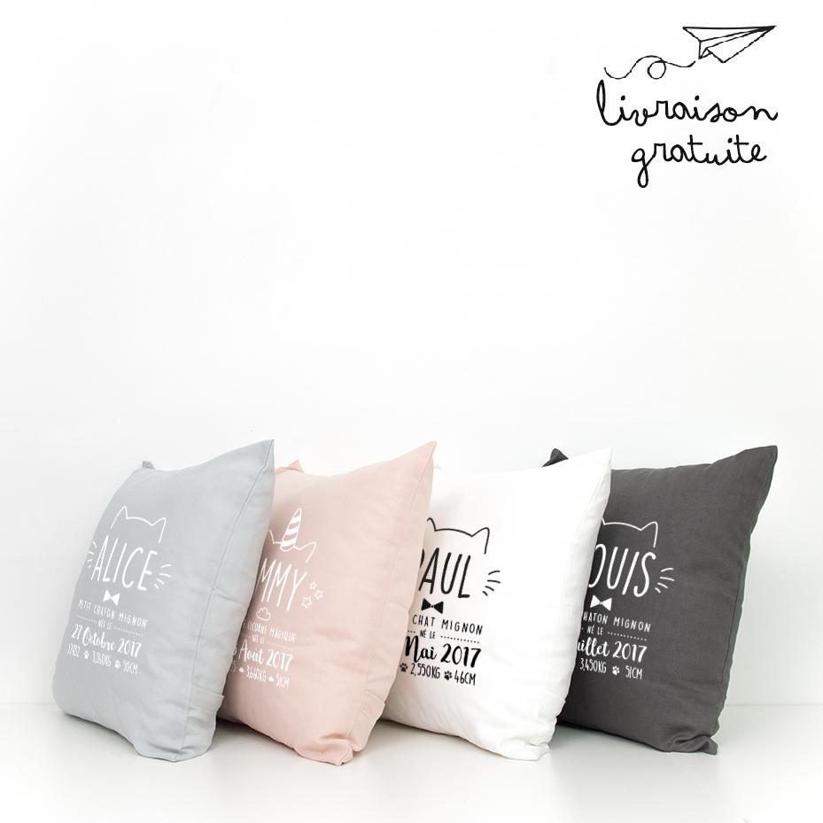 Housse pour coussin de naissance - couleur et design au choix - 40x40 cm